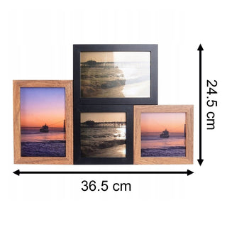 4 Multi Aperture Two Tone Photo Frame | Wall - Mounted Collage Picture Frame