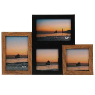 4 Multi Aperture Two Tone Photo Frame | Wall - Mounted Collage Picture Frame