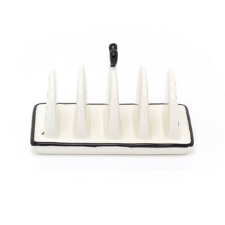 4 Slice White Ceramic Toast Rack | Polka Dot Toast Rack 4 Slice | 4 Slot Heart Toast Rack Toast Holder