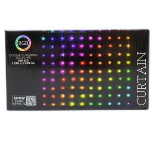 400 RGB LED Colour Changing Curtain Lights | Multi - coloured Window Lights 5x2x2m