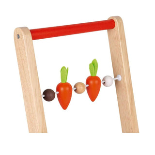 Janod Rabbit Pushcart with Blocks | Wooden Push Along Baby Walker | Age 12m+