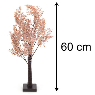 60cm LED Tree Snow Dusted Light Up Tree | LED Lit Tree Battery Operated Silhouette Tree Light | Pre Lit Twig Tree