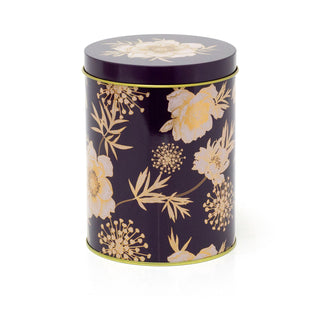 3 Piece Gold Shimmer Storage Tins | Set Of 3 Round Floral Kitchen Storage Tins