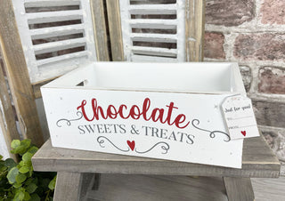 Chocolate Sweets And Treats Gift Crate | Christmas Wooden Hamper Gift Box | Novelty Xmas Present Box
