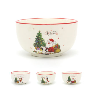 Ceramic Christmas Snack Nibbles Bowl | Festive Serving Dish Christmas Serving Bowl | Xmas Bowls - Design Varies One Supplied