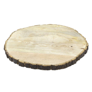 42cm Wooden Tree Trunk Cake Stand | Large Wedding Birthday Cake Round Display Board | Serving Platter Table Centerpiece