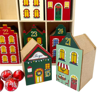 Fill Your Own Advent Calendar, Gisela Graham Reusable Wooden Dutch Village
