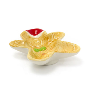 Ceramic Gingerbread Cookie Shaped Christmas Snack Bowl | Festive Serving Dish