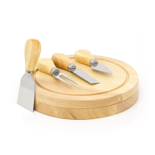 21cm Round Wooden Cheese Board | Cheese Serving Platter Set | Charcuterie Platter And Serving Meat Board