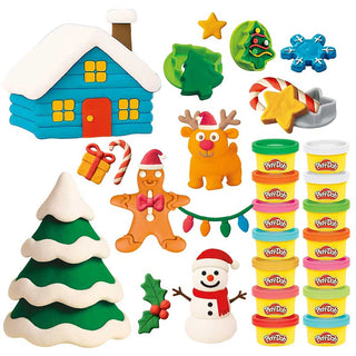 Play-Doh 24-Day Christmas Advent Calendar, 24 Cans, 16 Tools & Snowy Playmat