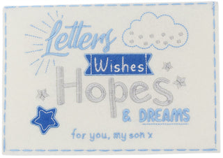 Beautiful Embroidered Felt New Baby Letters, Wishes Hopes And Dream Keepsake Envelope