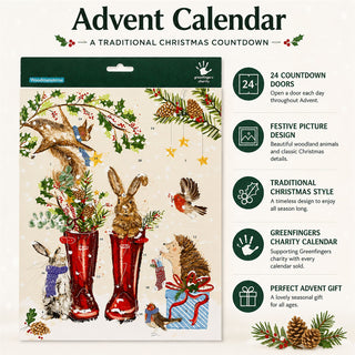 Christmas Wellies Traditional Picture Advent Calendar, 24 Door Calendar, 32.5cm