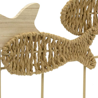 Decorative Fish Shaped Wall Hooks | Nautical Wooden Coat Hanger With 5 Hooks