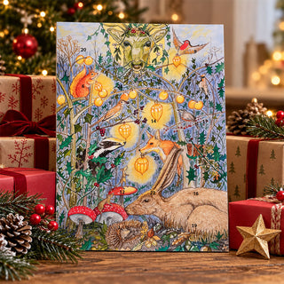 Yuletide in the Hedgerow Folklore Christmas Advent Calendar, A4 Wildlife Scene