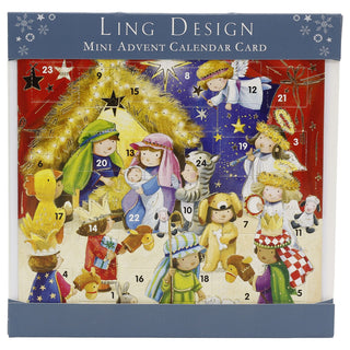 Nativity Scene Advent Calendar Greetings Card, 24 Door Christmas Advent
