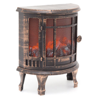 LED Fireplace Flame Effect Lantern | Vintage Antique Style Battery Operated Lamp | Christmas Lanterns Indoor