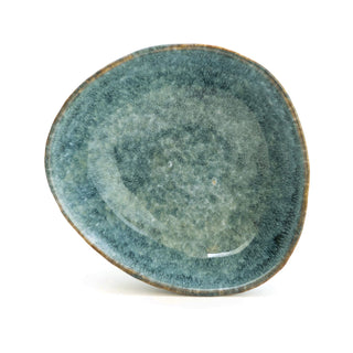 Blue Reactive Glaze Trinket Dish | Ceramic Vanity Bowl Decorative Display Bowl