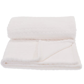 White Plaid Teddy Snug Throw Blanket | Super Soft Luxury Fleece Throw Blanket | Sofa Bed Plush Blanket 160 x 130cm