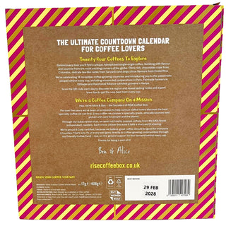 Rise Coffee Advent Calendar 2026, 24 Whole Bean, Single-Origin Speciality Coffee