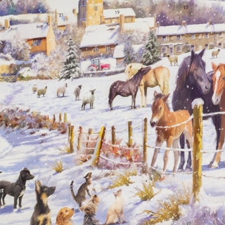 Christmas Advent Calendar Snowy Lane | Animal Advent Calendar Traditional Advent Calendar | Picture Advent Calendar Paper Advent Calendar