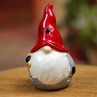 Ceramic Nordic Santa Gonk Ornament | Scandi Christmas Gnome Gonk Figurine - 16cm