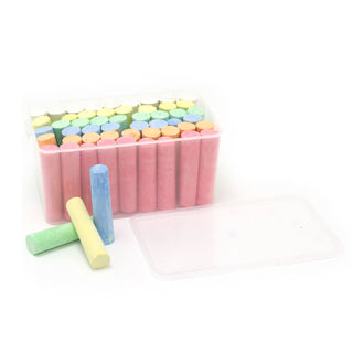 54 Piece Jumbo Coloured Chalks For Kids | Childrens Giant Chunky Pavement Chalks