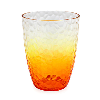 Orange Ombre Embossed Plastic Tumbler | Reusable Outdoor Picnic Drinking Glass