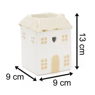 Essential Oil Diffuser House Shaped Fragrance Oil Burner | Ceramic Wax Melt Burner Tealight Candle Holder | Aroma Lamp Candle Diffuser - Colour Varies One Supplied