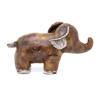 Bruno Elephant Doorstop | Faux Leather Weighted Elephant Animal Door Stop 2kg