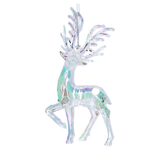 Iridescent Reindeer Hanging Christmas Tree Decoration, Gisela Graham 14cm