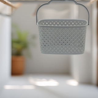 Plastic Washing Line Peg Basket with Hook | Hanging Laundry Clothes Peg Holder