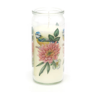 Botanical Scented Candle In Glass Flower Jar | Floral Jar Candle Aroma Candle And Pot | Glass Holder With Scented Pillar Candle Decorative Candles - Fragrance Varies One Supplied