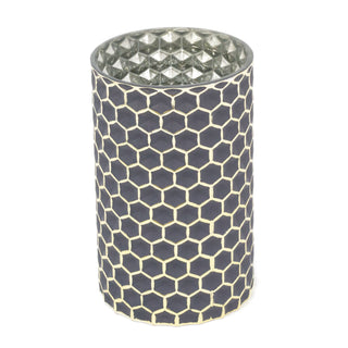 Art Deco Style Geometric Vase Coloured Glass Vases | Cylinder Vase Flower Vase Glass Decorative Vase | Beehive Honeycomb Glass Flower Vase