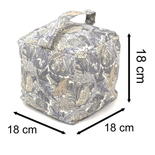 William Morris Acanthus Fabric Cube Doorstop | Botanical Blue Foliage Door Stop