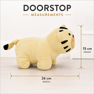 Weighted Fabric Tiger Door Stop, 26 cm Yellow Safari Animal Door Stopper