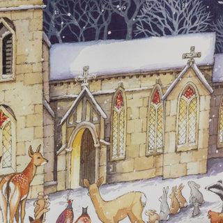 Christmas Advent Calendar Winter Church | Animal Advent Calendar Traditional Advent Calendar | Picture Advent Calendar Paper Advent Calendar