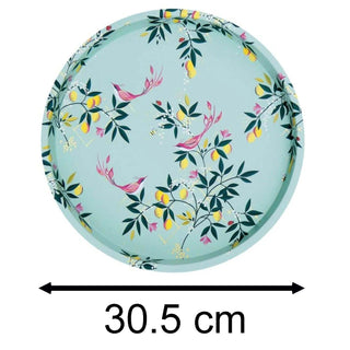 Sara Miller - Orchard Deep Well Tin Tray | Round Kitchen Serving Tray - 31cm