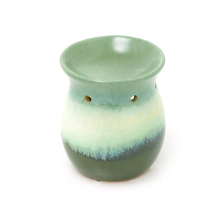 Green Ombre Glaze Eucalyptus Oil Burner | Ceramic Tea Light Essential Oil Burner