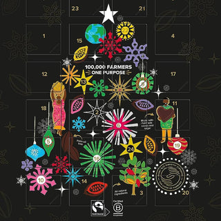 Fairtrade Dark Chocolate Christmas Advent Calendar | 70% Cocoa Dark Chocolate Advent Calendar | Vegan Chocolate Christmas Calendar 85g