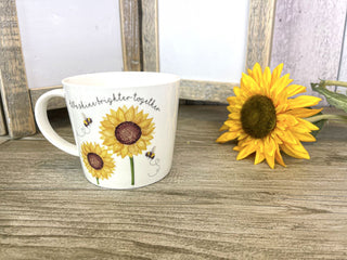 Beautiful Honey Bee Coffee Mug | Ceramic Sunflower Tea Cup | Bumble Bee Hot Drinks Mugs Cups