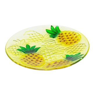 Pineapple Serving Platter, 30.5cm Glass Tropical Party Plate Fruit Snack Buffet