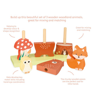 Childrens Woodland Animals Stacking Toy | Kids Montessori Toy & Toddler Game