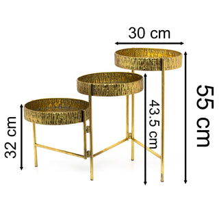 3 Tier Metal Planter Stand - Antique Gold, Elegant Solution for Plant Display