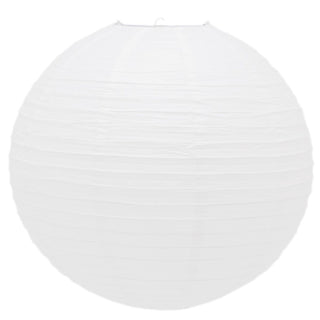 50Cm White Paper Lampshade - Classic Bamboo Style Ribbed Paper Lantern Lamp Shade