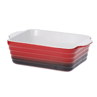 Small Red Ombre Stoneware Baking Dish, 18x12x6cm Casserole Dish - 610ml