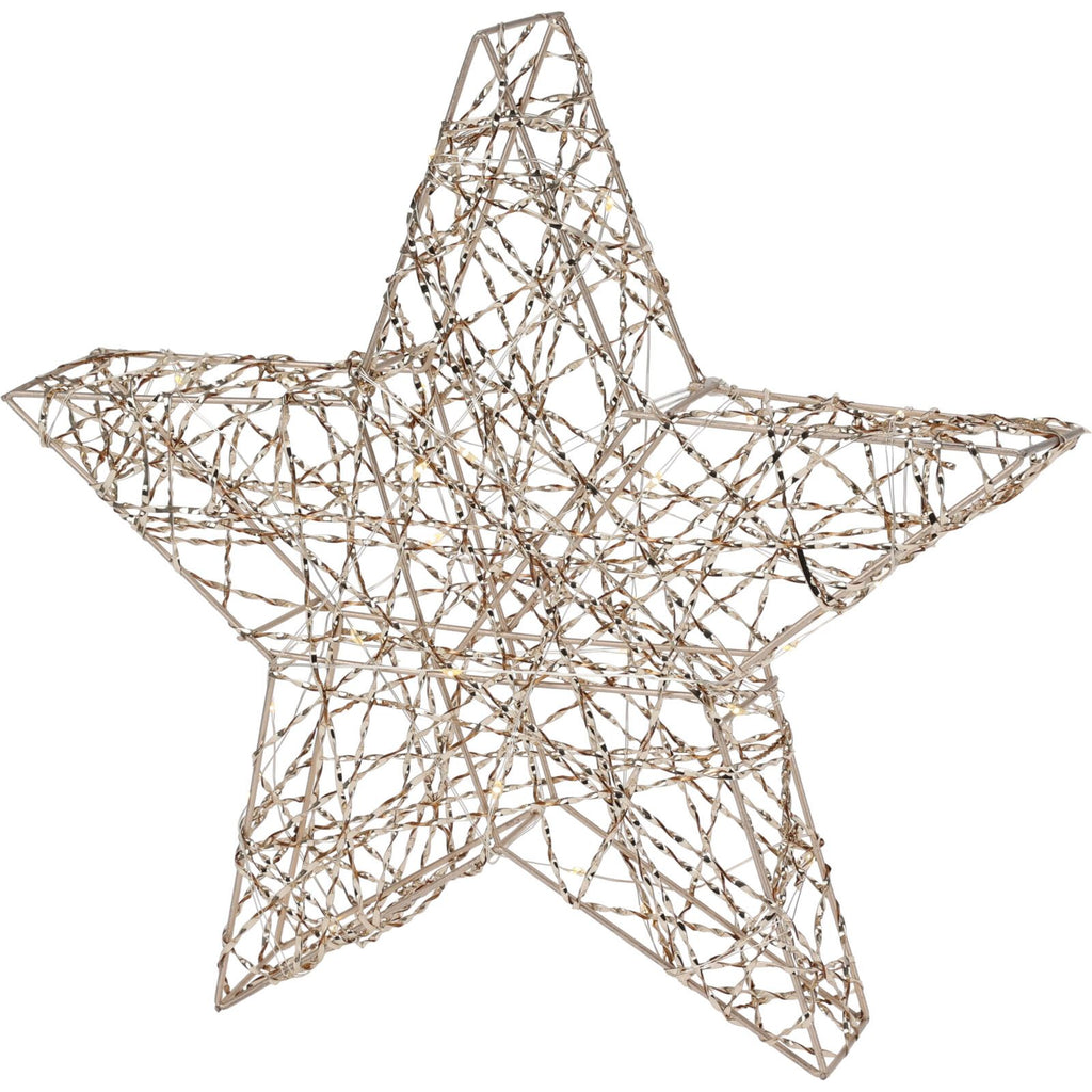 Gold Christmas Star Light | Gold Wire LED Standing Star Decoration - 3 ...