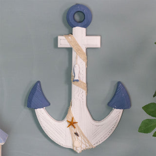 Nautical Wooden Wall Mounted Anchor | Rustic Anchor Ornament Hanging Decoration