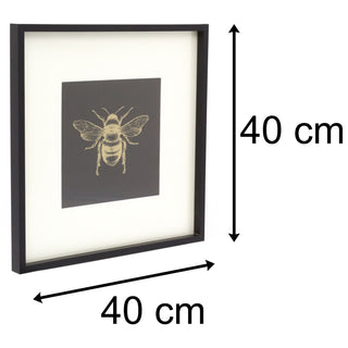 Set Of 2 Bee Pictures For Walls | 2 Piece Bee Wall Art Framed Bee Prints | Pack Of Two Bee Decorations Framed Wall Art