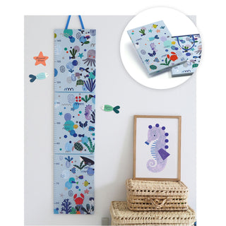 Djeco DD04050 Ocean Design Height Chart | Wall Hanging Measuring Height Chart