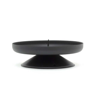 Traditional Black Metal Candle Holder Candle Plate | Pillar Candle Dish Candlestick | Round Votive Candle Holders